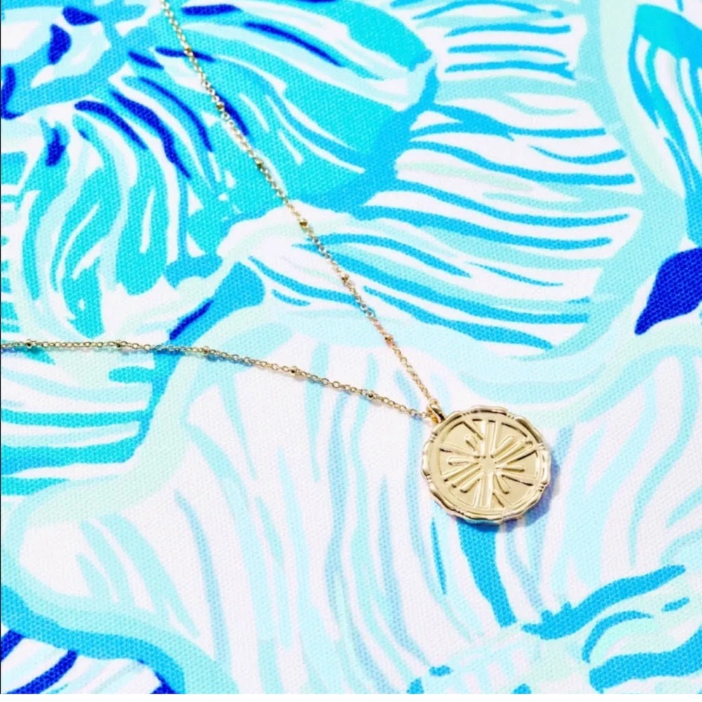 Lilly Pulitzer gold coin charm necklace